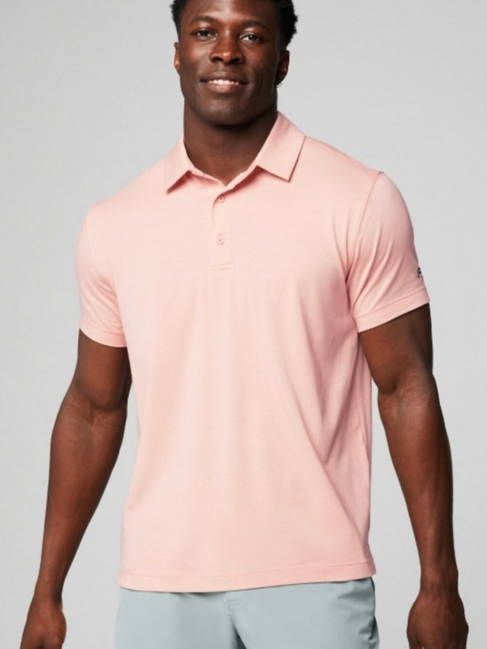 NWOT Fabletics Men The 24-7 Polo Cotton Modal Pink